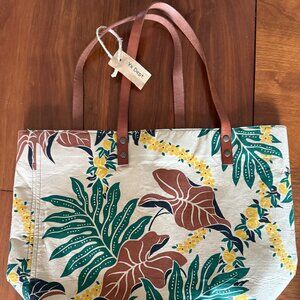 Hawaiian Tropical Print Canvas Tote Handbag Purse NWT - Ys Dept Honolulu